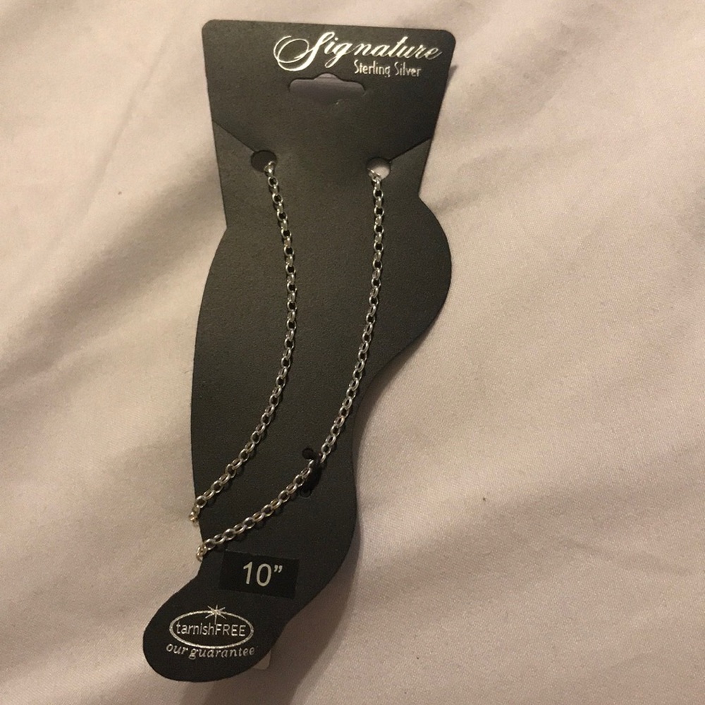 NWT SIGNATURE Sterling Silver 10” anklet